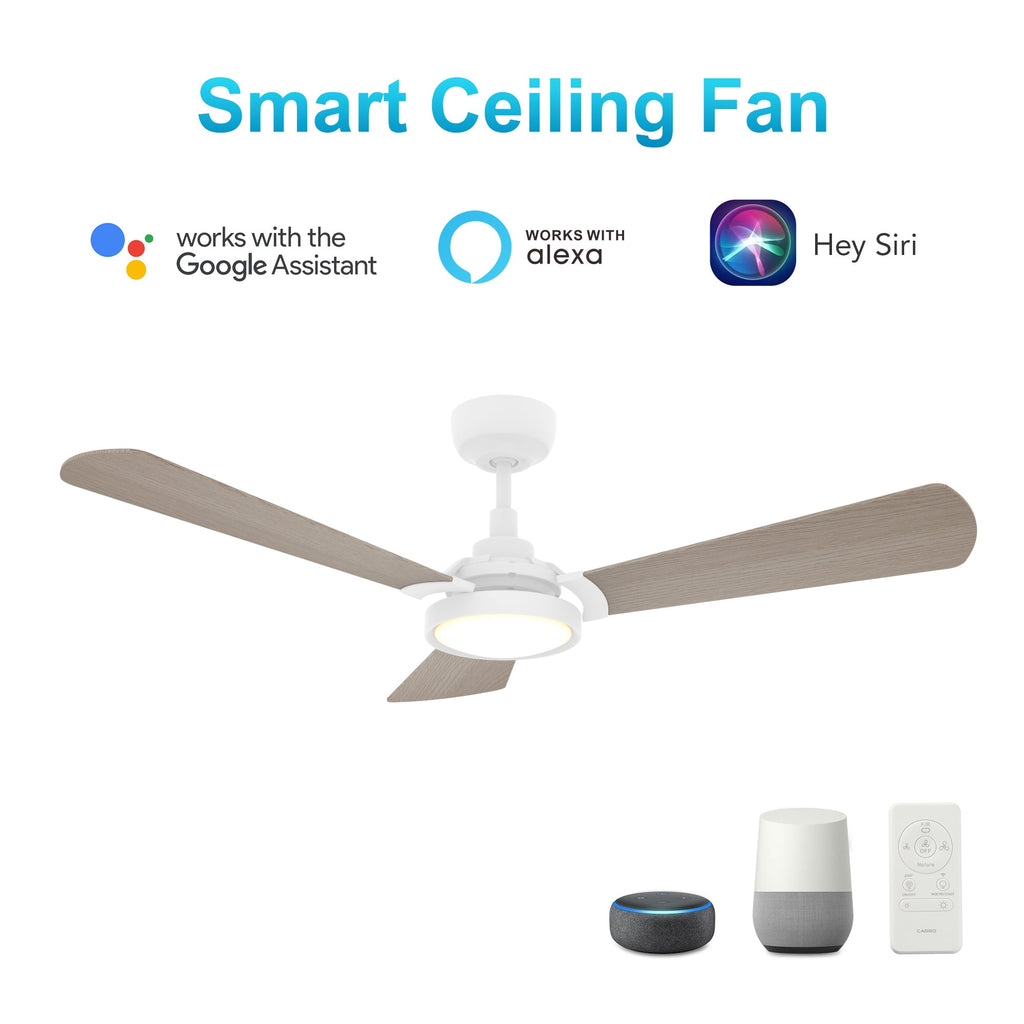 BRISA 52 inch 3-Blade Smart Ceiling Fan with LED Light & Remote