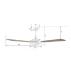 BRISA 52 inch 3-Blade Smart Ceiling Fan with LED Light & Remote