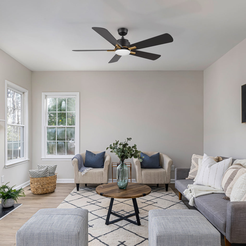 OLINDA 52 inch 5-Blade Smart Ceiling Fan with LED Light & Remote
