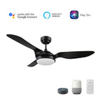 VENA 52 inch 3-Blade Smart Ceiling Fan with LED Light & Remote