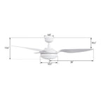 VENA 52 inch 3-Blade Smart Ceiling Fan with LED Light & Remote