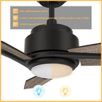 CALEN 52 inch 3-Blade Smart Ceiling Fan with LED Light & Remote