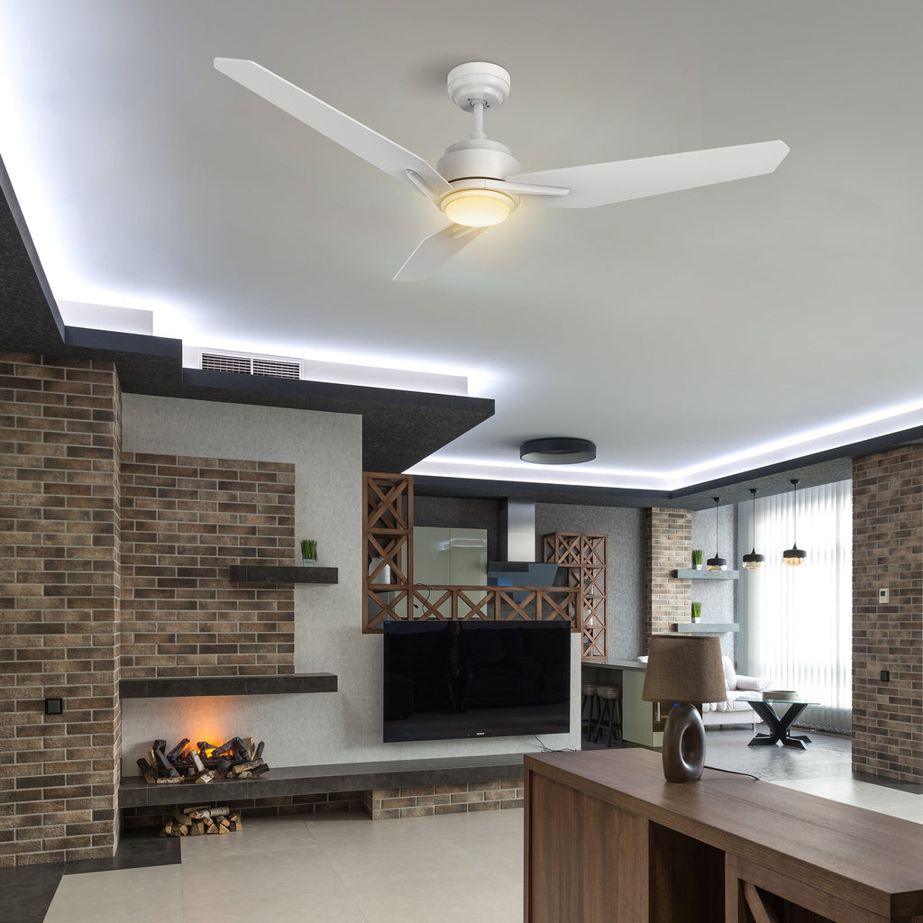 CALEN 52 inch 3-Blade Smart Ceiling Fan with LED Light & Remote