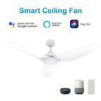 CRANSTON 52 inch 3-Blade Smart Ceiling Fan with LED Light & Remote