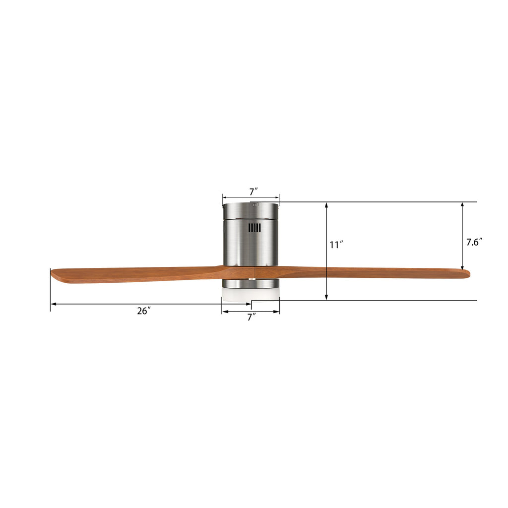 LABELLE 52 inch 3-Blade Flush Mount Smart Ceiling Fan with LED Light & Remote
