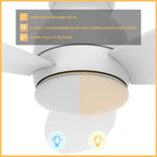 TRENTO 52 inch 3-Blade Flush Mount Smart Ceiling Fan with LED Light & Remote
