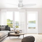 TRENTO 52 inch 3-Blade Flush Mount Smart Ceiling Fan with LED Light & Remote
