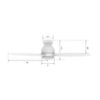 TRENTO 52 inch 3-Blade Flush Mount Smart Ceiling Fan with LED Light & Remote