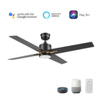 MONTGOMERY 52 inch 4-Blade Smart Ceiling Fan with LED Light & Remote
