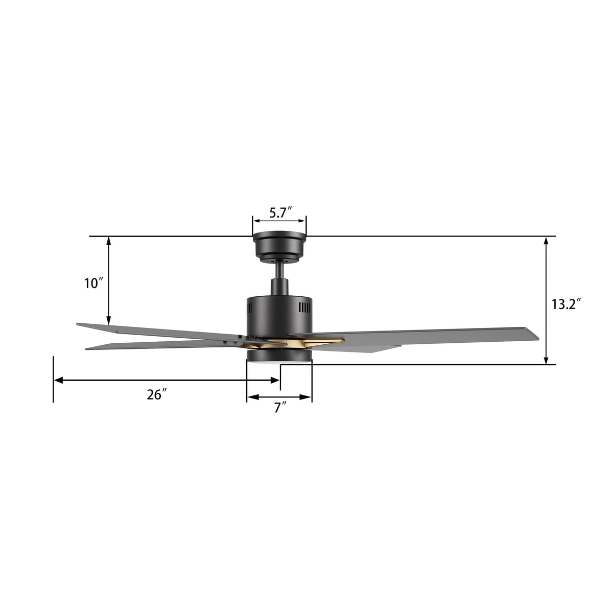 MONTGOMERY 52 inch 4-Blade Smart Ceiling Fan with LED Light & Remote