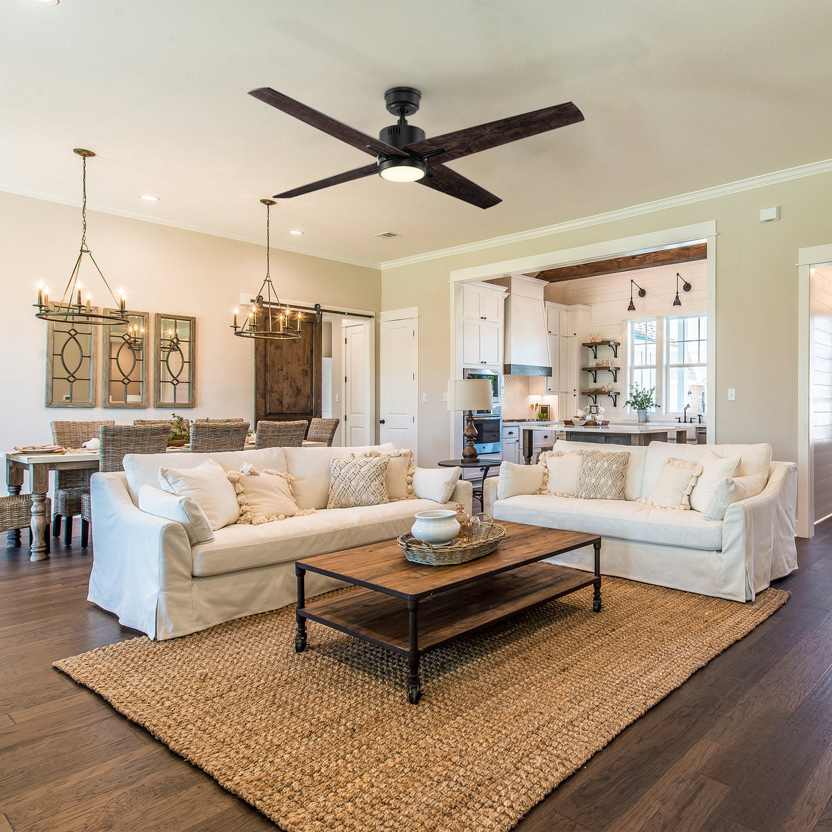 MONTGOMERY 52 inch 4-Blade Smart Ceiling Fan with LED Light & Remote