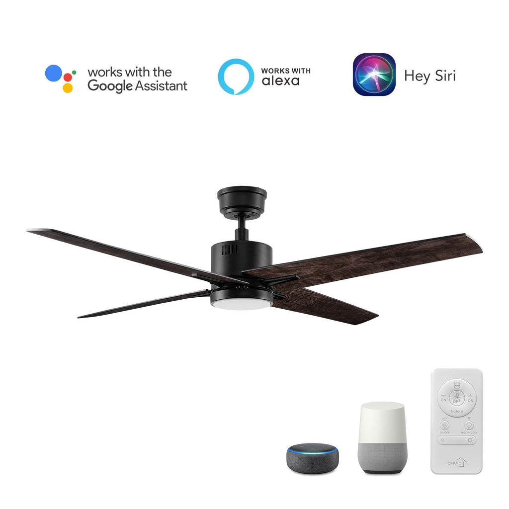 MONTGOMERY 52 inch 4-Blade Smart Ceiling Fan with LED Light & Remote