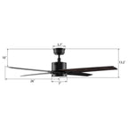 MONTGOMERY 52 inch 4-Blade Smart Ceiling Fan with LED Light & Remote