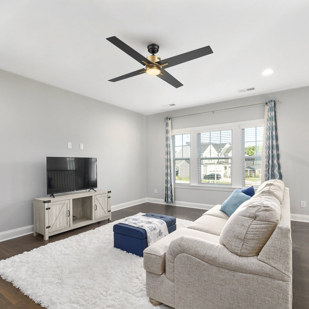 MONTGOMERY 52 inch 4-Blade Smart Ceiling Fan with LED Light & Remote