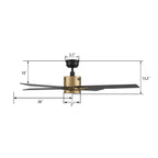 MONTGOMERY 52 inch 4-Blade Smart Ceiling Fan with LED Light & Remote