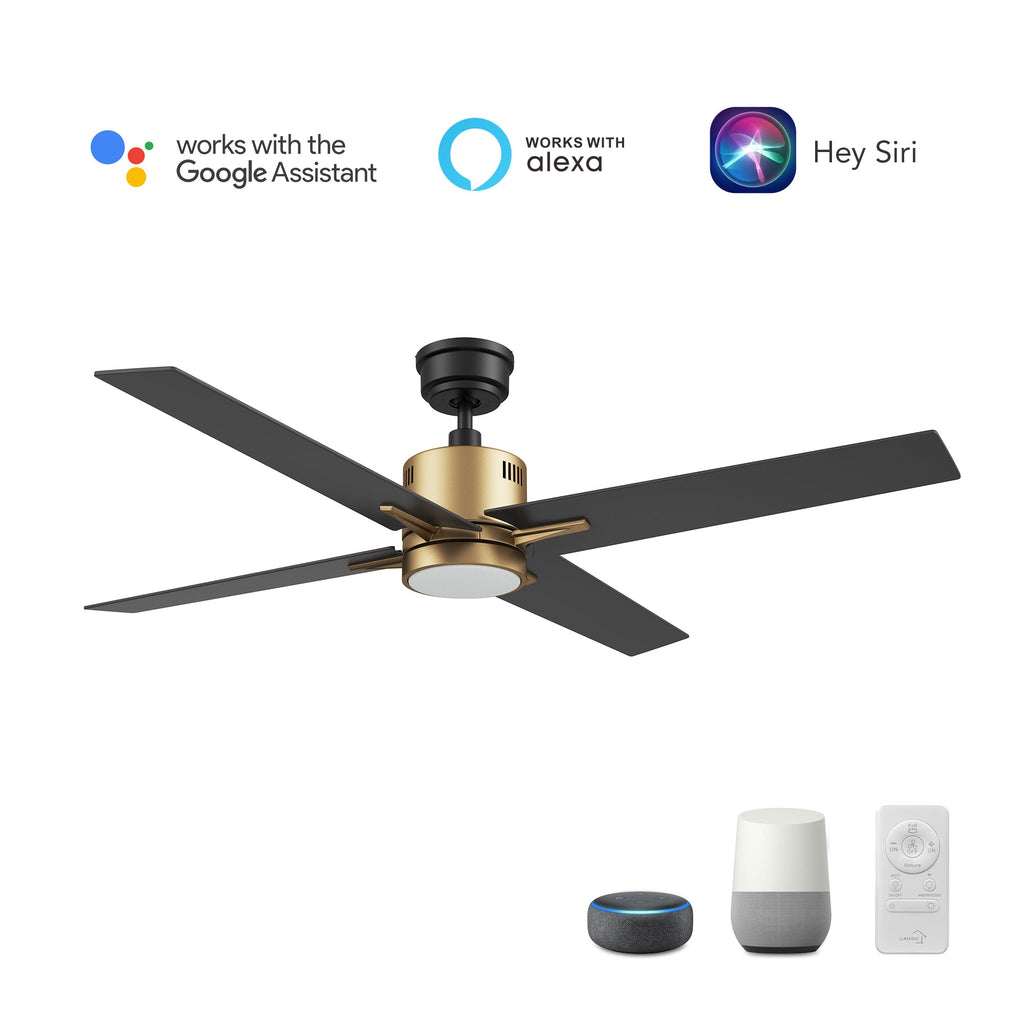 MONTGOMERY 52 inch 4-Blade Smart Ceiling Fan with LED Light & Remote