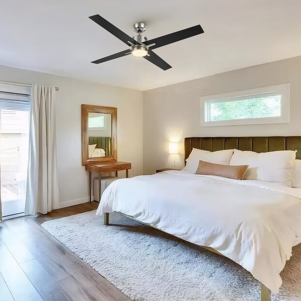 MONTGOMERY 52 inch 4-Blade Smart Ceiling Fan with LED Light & Remote