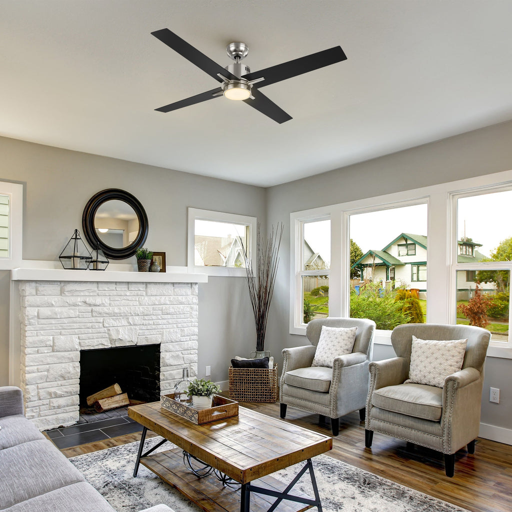 MONTGOMERY 52 inch 4-Blade Smart Ceiling Fan with LED Light & Remote