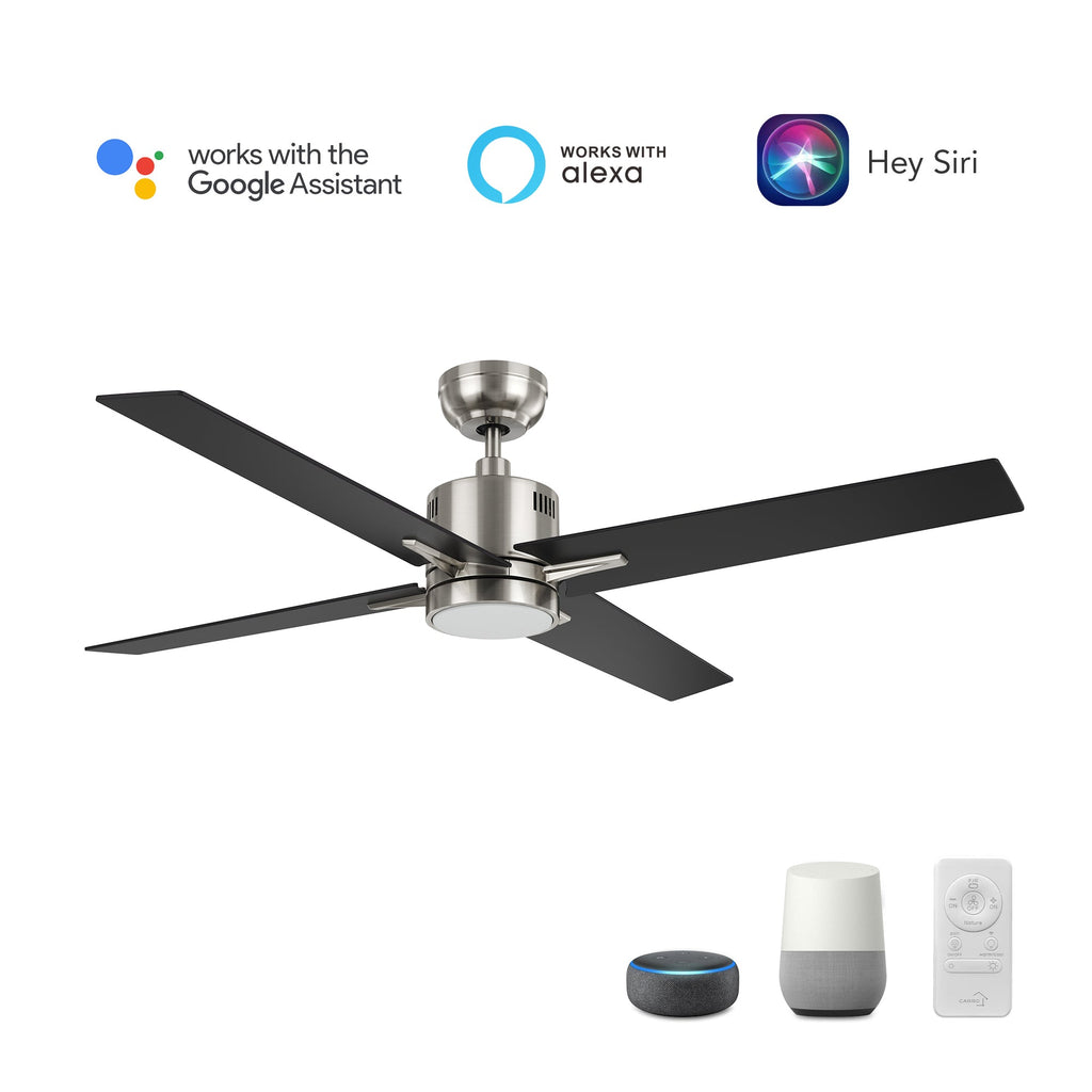 MONTGOMERY 52 inch 4-Blade Smart Ceiling Fan with LED Light & Remote