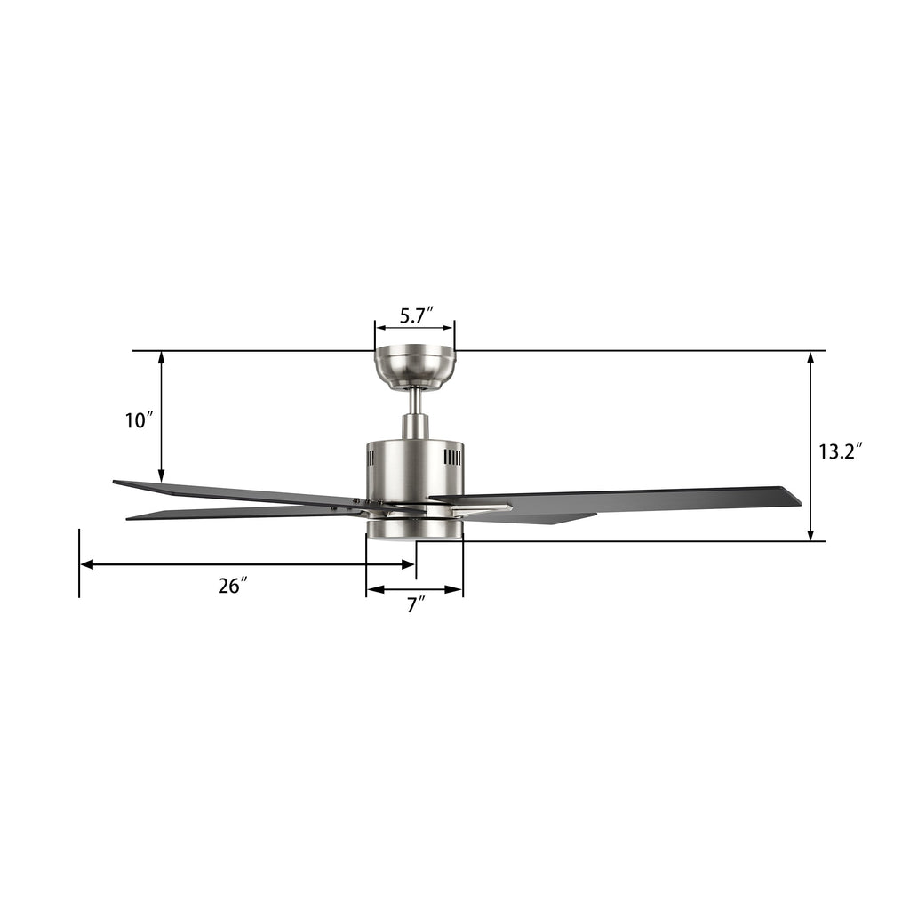 MONTGOMERY 52 inch 4-Blade Smart Ceiling Fan with LED Light & Remote
