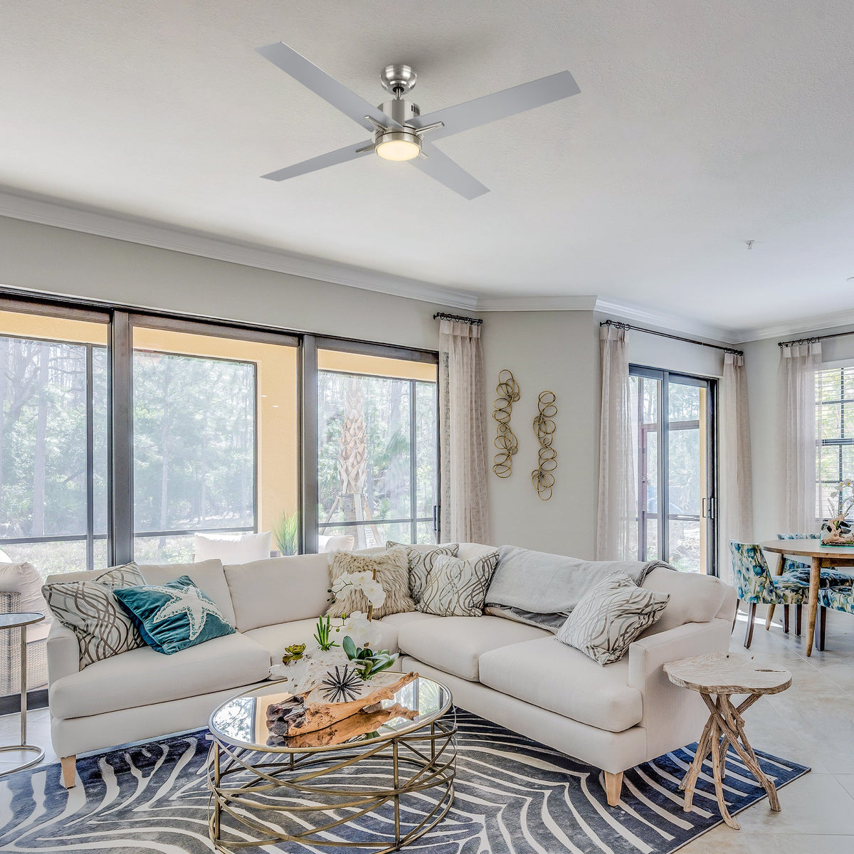 MONTGOMERY 52 inch 4-Blade Smart Ceiling Fan with LED Light & Remote