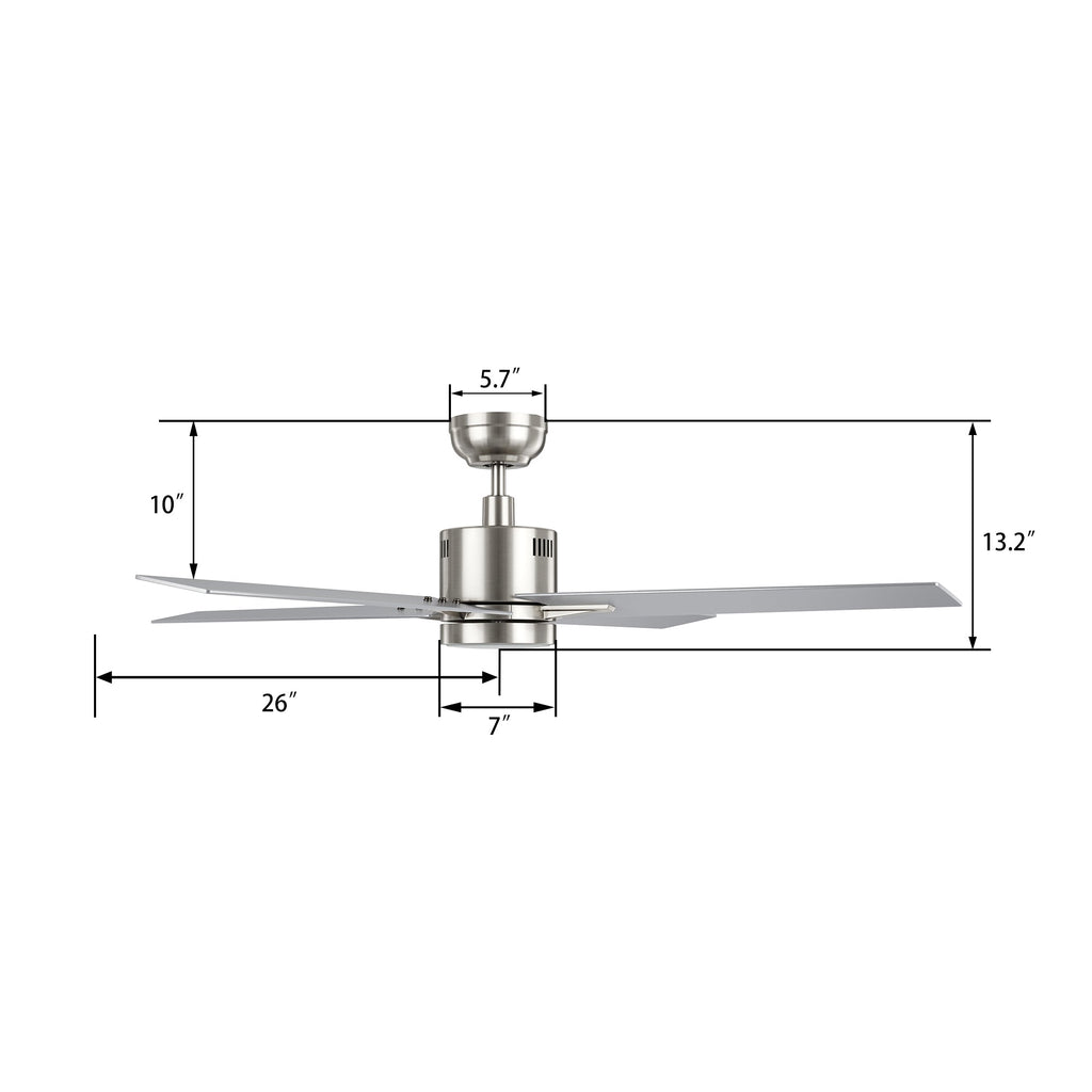 MONTGOMERY 52 inch 4-Blade Smart Ceiling Fan with LED Light & Remote