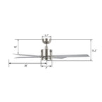 MONTGOMERY 52 inch 4-Blade Smart Ceiling Fan with LED Light & Remote