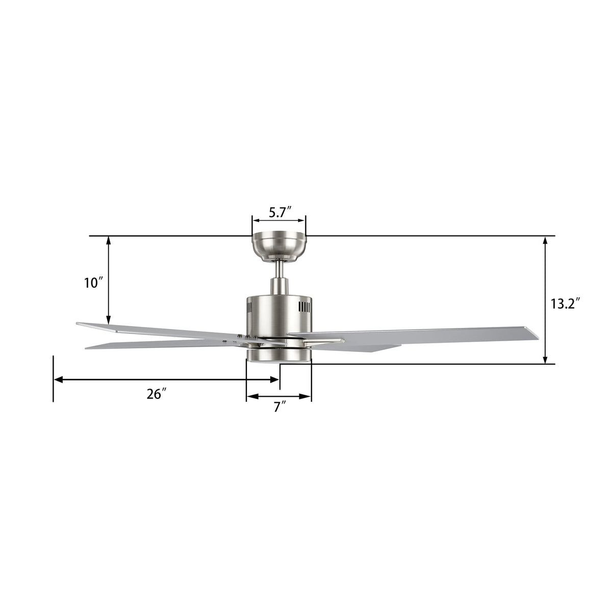 MONTGOMERY 52 inch 4-Blade Smart Ceiling Fan with LED Light & Remote