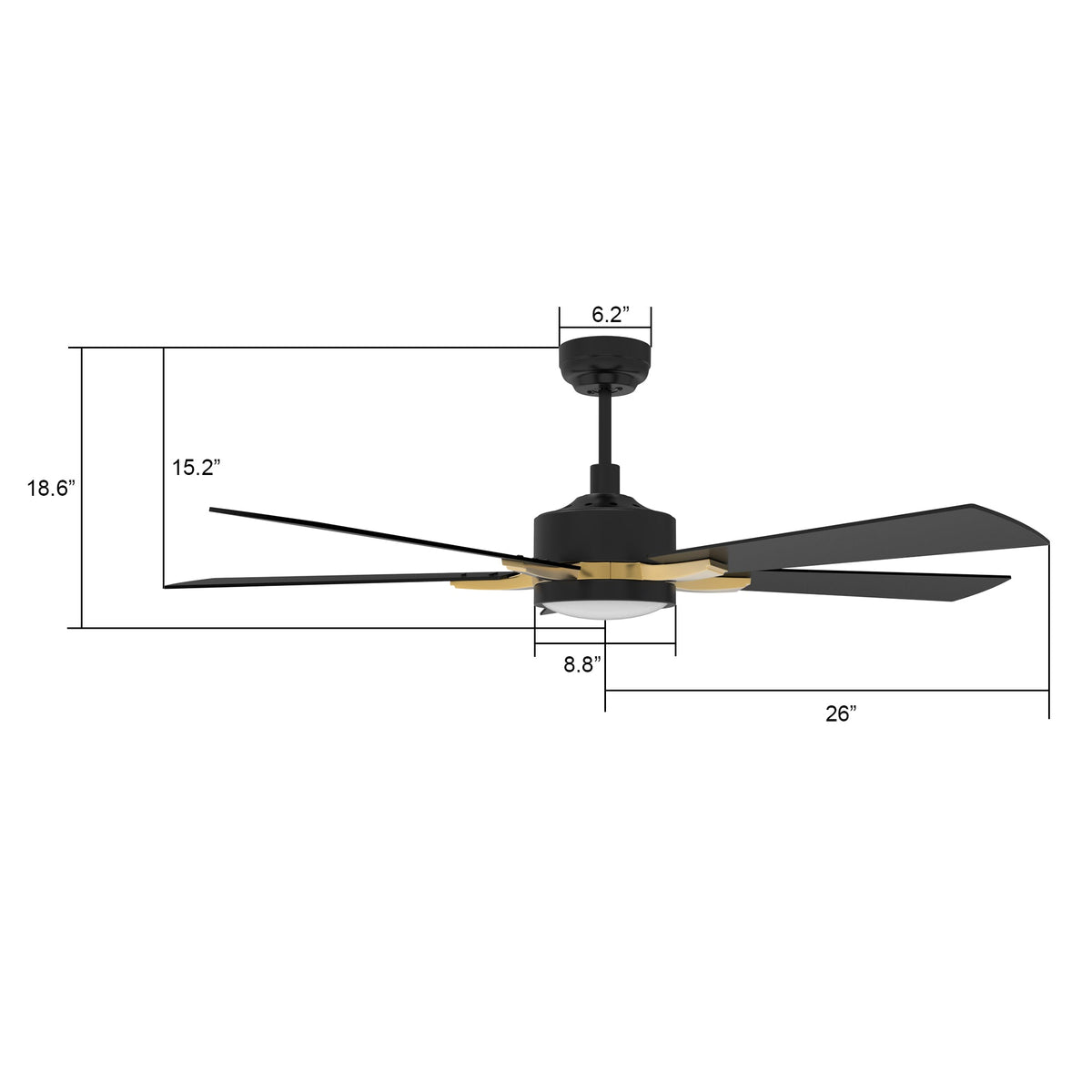 APPLETON 52 inch 5-Blade Smart Ceiling Fan with LED Light & Remote