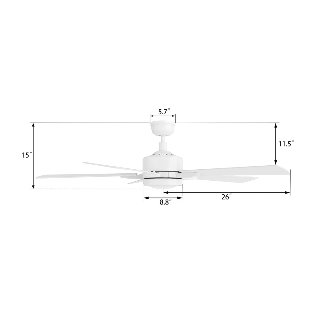 APPLETON 52 inch 5-Blade Smart Ceiling Fan with LED Light & Remote