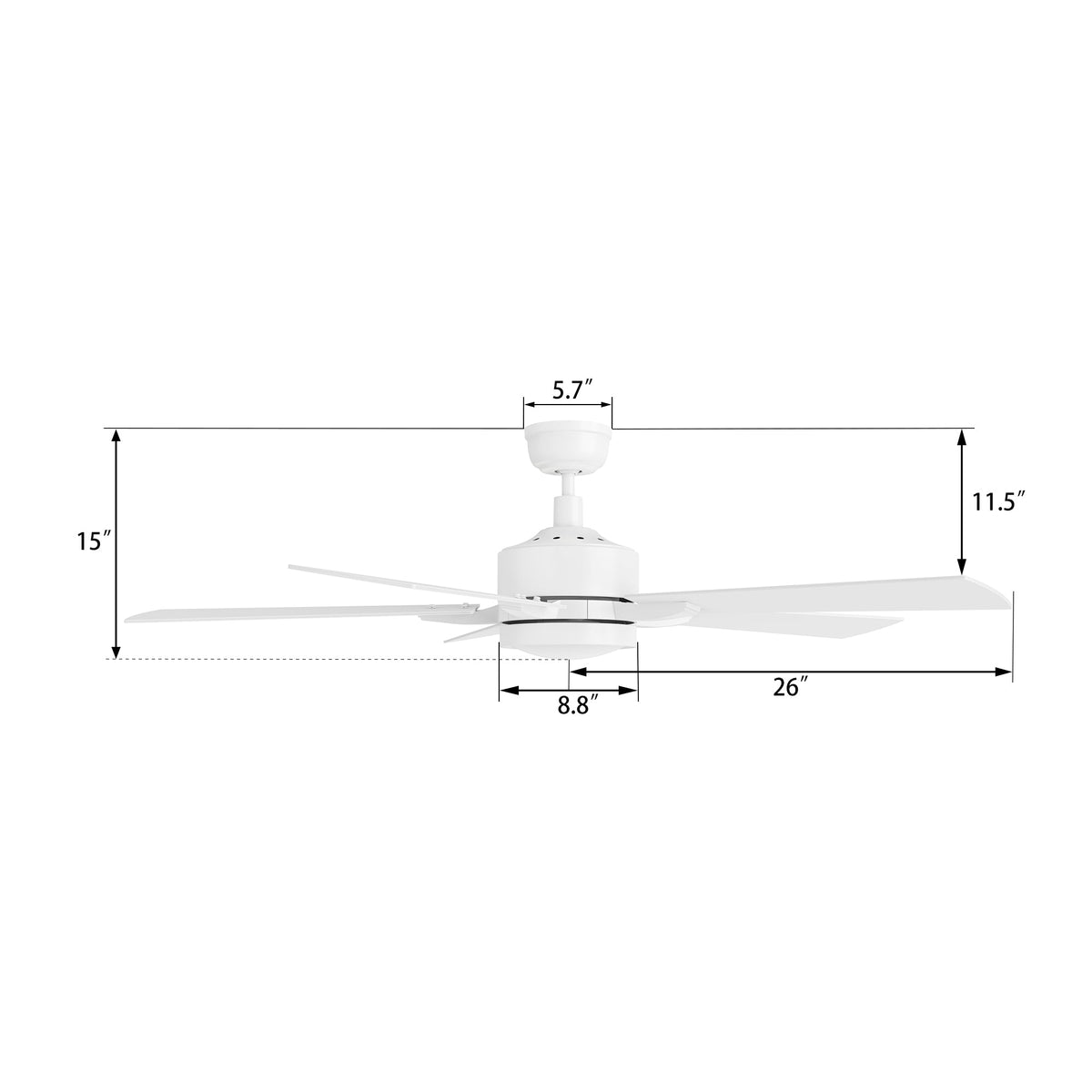 APPLETON 52 inch 5-Blade Smart Ceiling Fan with LED Light & Remote