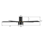 TARRASA 52 inch 5-Blade Flush Mount Smart Ceiling Fan with LED Light & Remote
