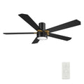 TARRASA 52 inch 5-Blade Flush Mount Smart Ceiling Fan with LED Light & Remote