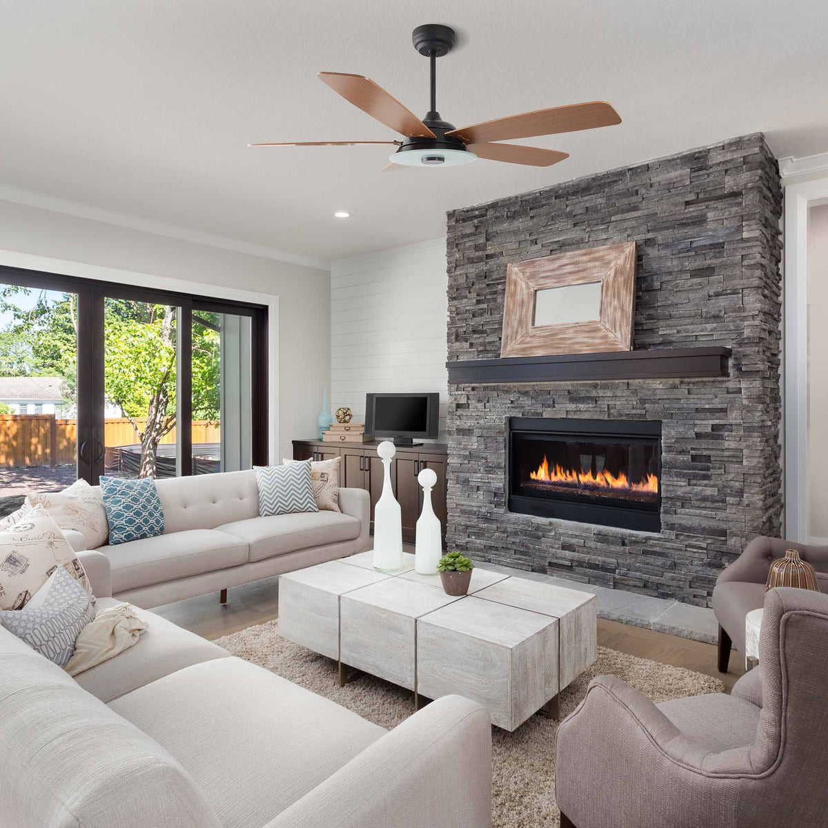 JOURNEY 52 inch 5-Blade Smart Ceiling Fan with LED Light & Remote