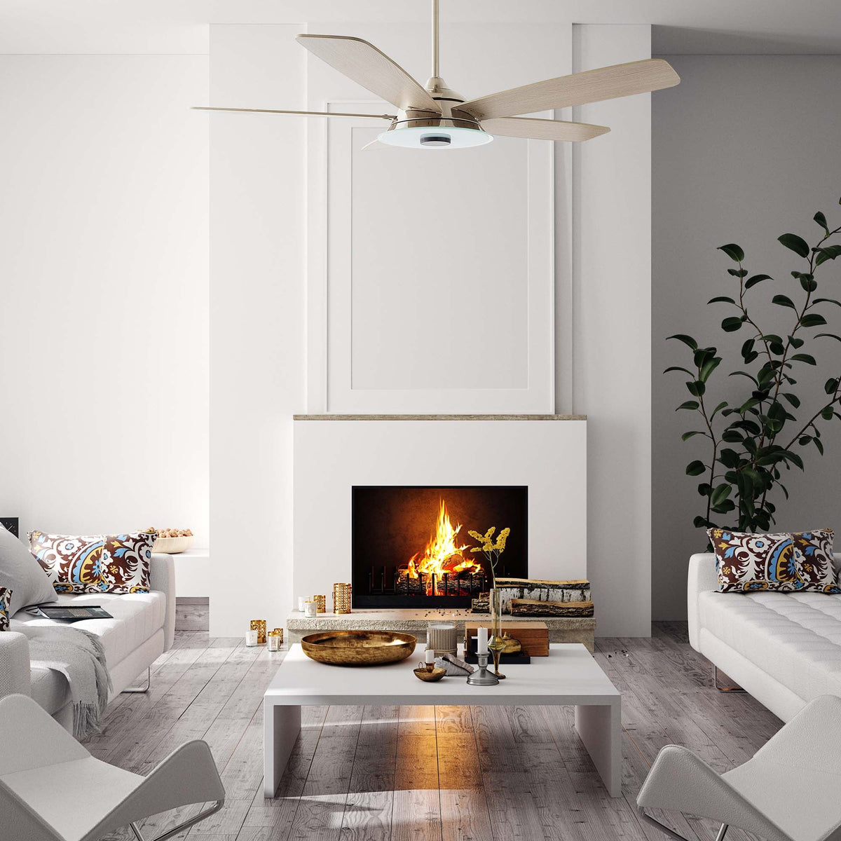 JOURNEY 52 inch 5-Blade Smart Ceiling Fan with LED Light & Remote