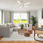ESPEAR 52 inch Flush Mount 5-Blade Smart Ceiling Fan with LED Light & Remote