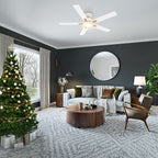 ESPEAR 52 inch Flush Mount 5-Blade Smart Ceiling Fan with LED Light & Remote