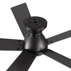 ASCENDER 52 inch 5-Blade Flush Mount Smart Ceiling Fan with LED Light & Remote