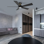 ASCENDER 52 inch 5-Blade Flush Mount Smart Ceiling Fan with LED Light & Remote