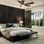 ASCENDER 52 inch 5-Blade Flush Mount Smart Ceiling Fan with LED Light & Remote