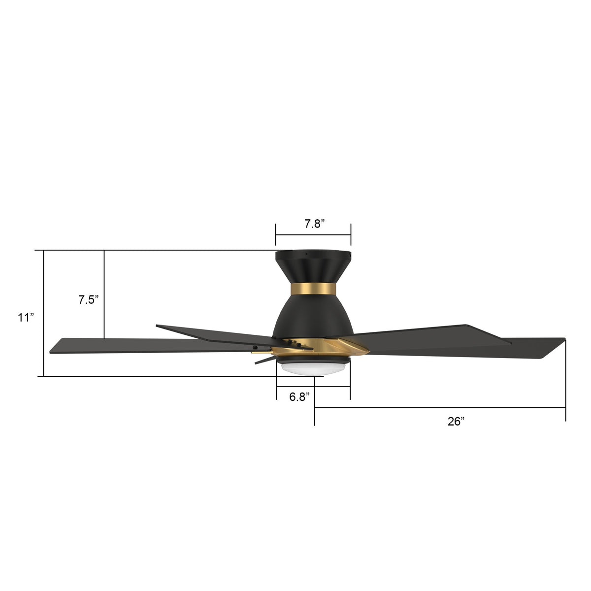 ASCENDER 52 inch 5-Blade Flush Mount Smart Ceiling Fan with LED Light & Remote