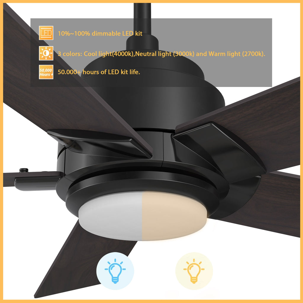 ASCENDER 52 inch 5-Blade Smart Ceiling Fan with LED Light & Remote