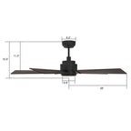 ASCENDER 52 inch 5-Blade Smart Ceiling Fan with LED Light & Remote