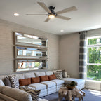 ASCENDER 52 inch 5-Blade Flush Mount Smart Ceiling Fan with LED Light & Remote