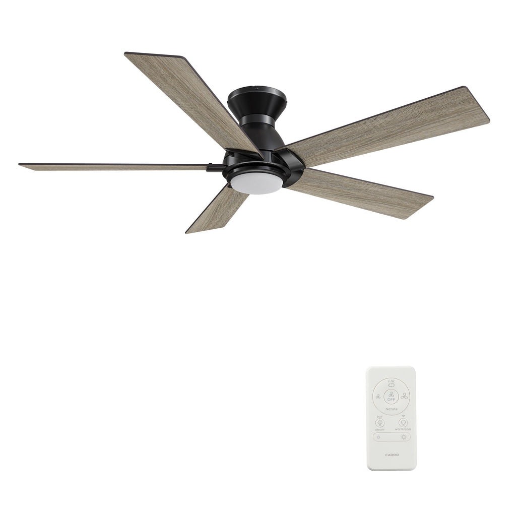 ASCENDER 52 inch 5-Blade Flush Mount Smart Ceiling Fan with LED Light & Remote