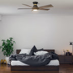 ASCENDER 52 inch 5-Blade Flush Mount Smart Ceiling Fan with LED Light & Remote