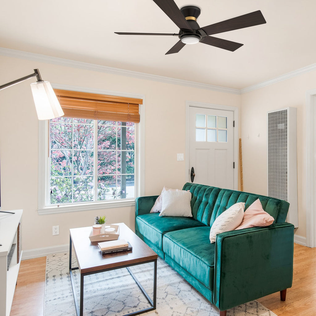 ASCENDER 52 inch 5-Blade Flush Mount Smart Ceiling Fan with LED Light & Remote