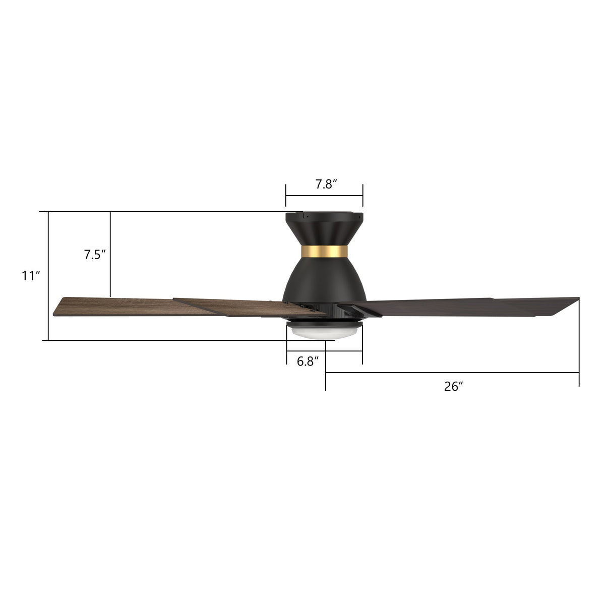 ASCENDER 52 inch 5-Blade Flush Mount Smart Ceiling Fan with LED Light & Remote