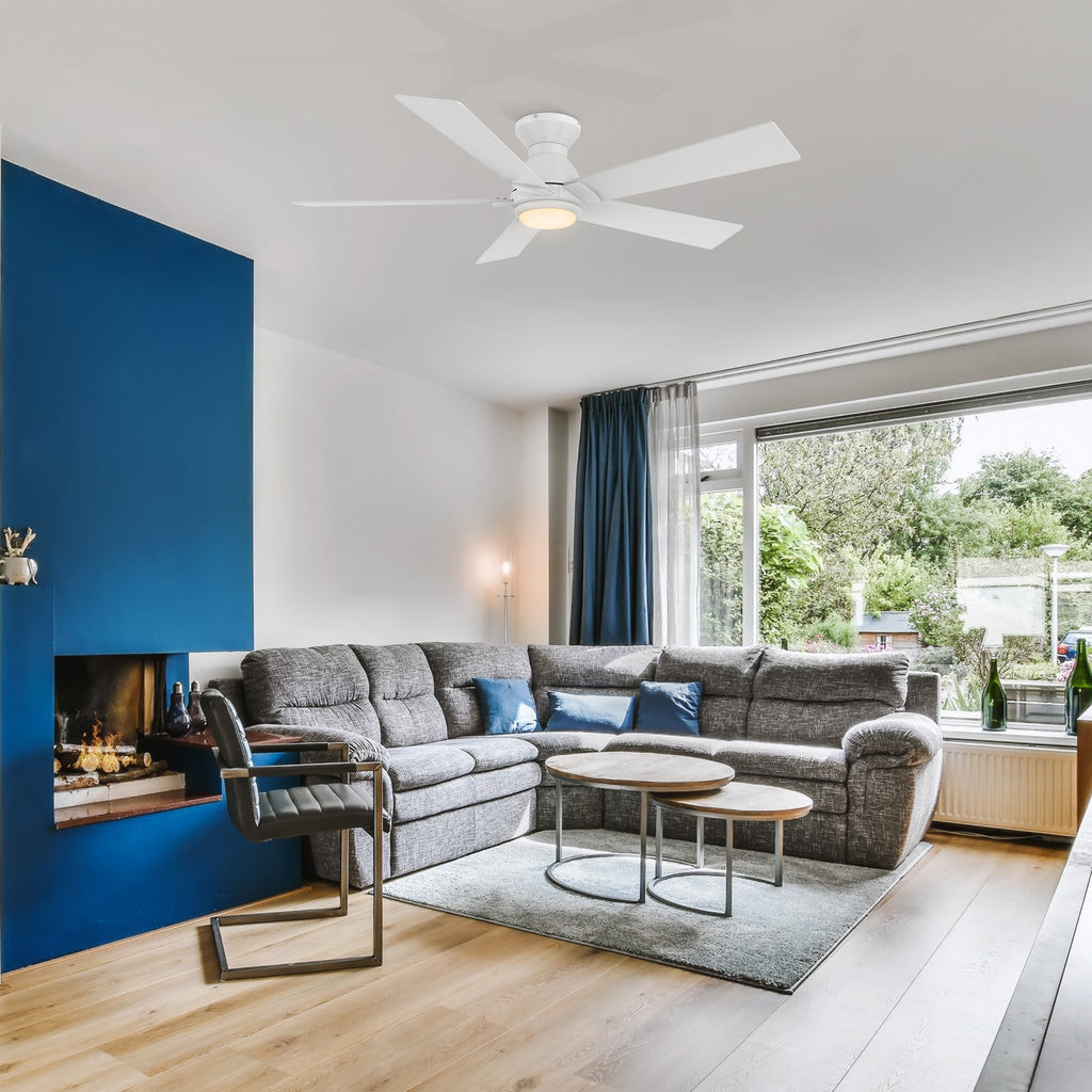 ASCENDER 52 inch 5-Blade Flush Mount Smart Ceiling Fan with LED Light & Remote