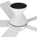 ASCENDER 52 inch 5-Blade Flush Mount Smart Ceiling Fan with LED Light & Remote